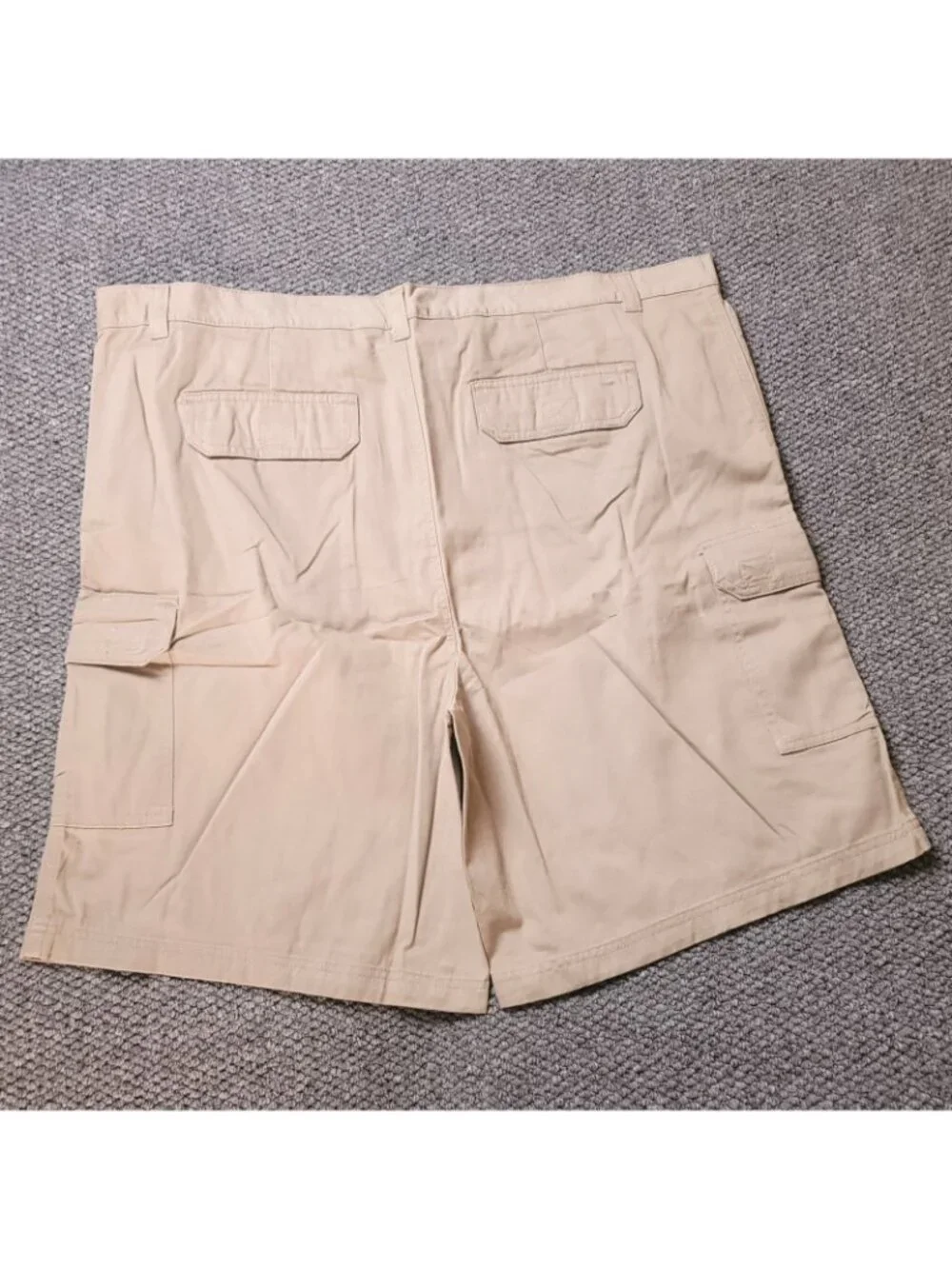 KingSize Cargo Shorts Mens 46 Big Tall Khaki Elastic LL Chino y2K Beige